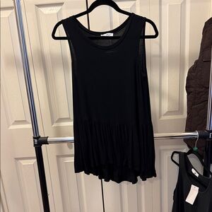 Amelia James Black Sleeveless Peplum Tank